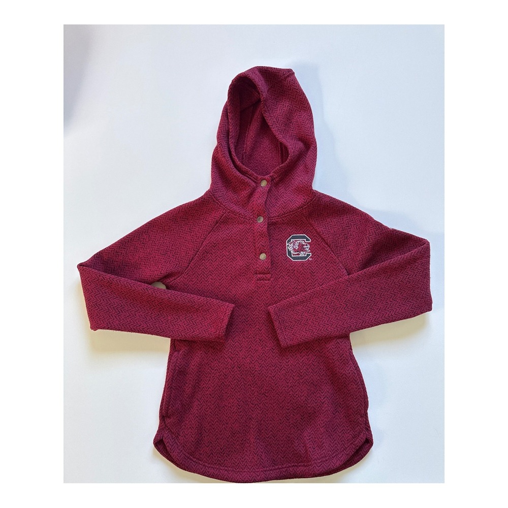 Columbia South Carolina Gamecocks Hoodie Womens Small Garnet Red Snap AK2077